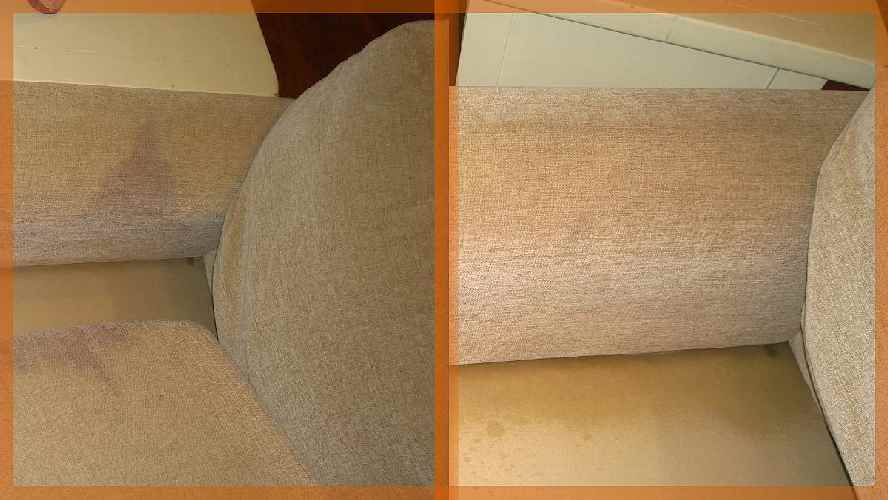 Let Us Brighten and Clean Your Cloth Upholstery 1 Wine stains on a light linen chair.